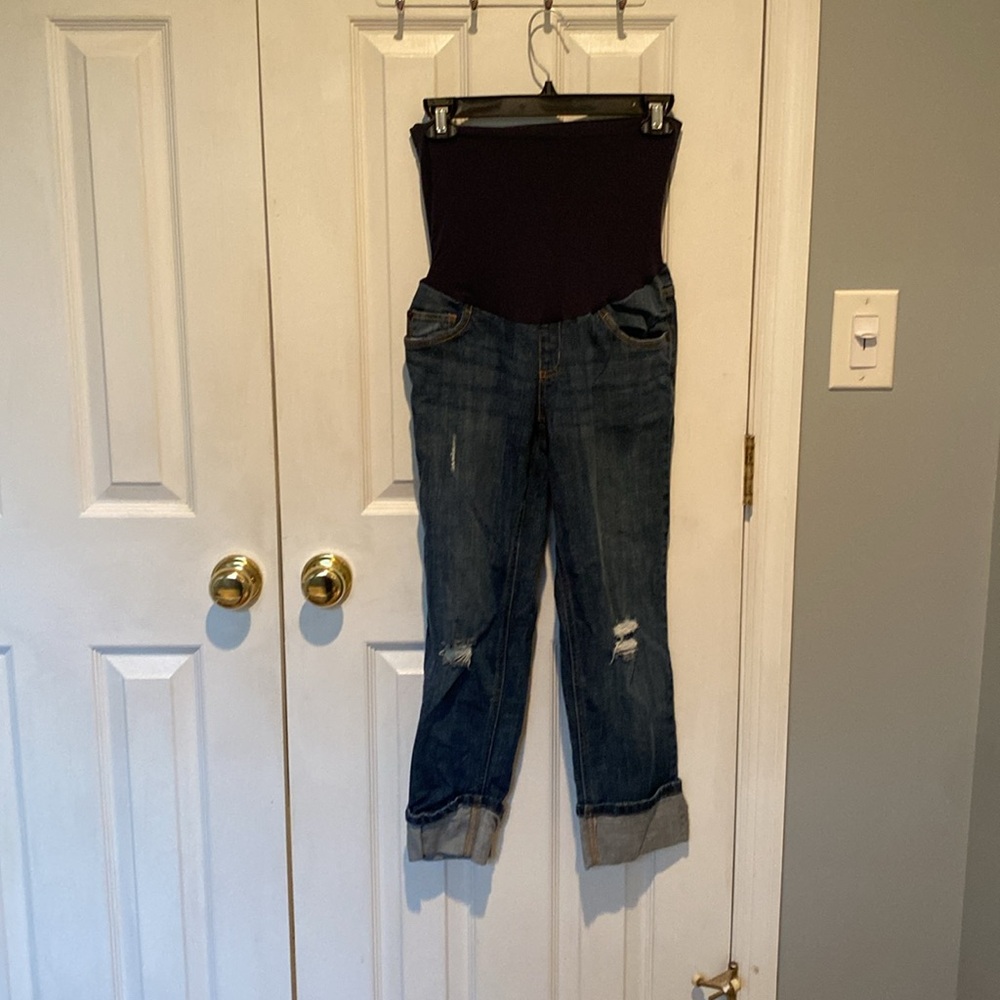 Maternity Women's Blue Jeans Capris